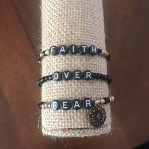 Set of 3 bracelets/ Faith over Fear!